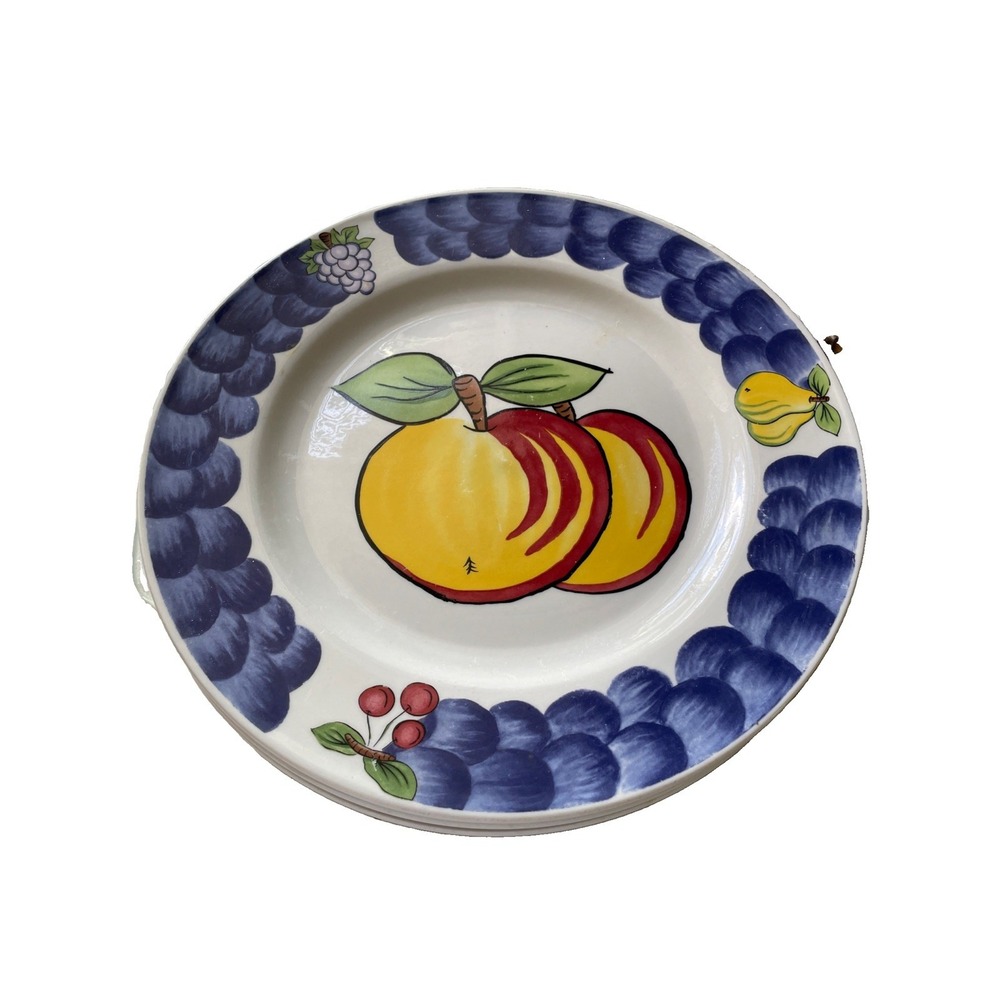 Tabletops Unlimited Italian Fruit Dinner Plates Set Of 3 10.5